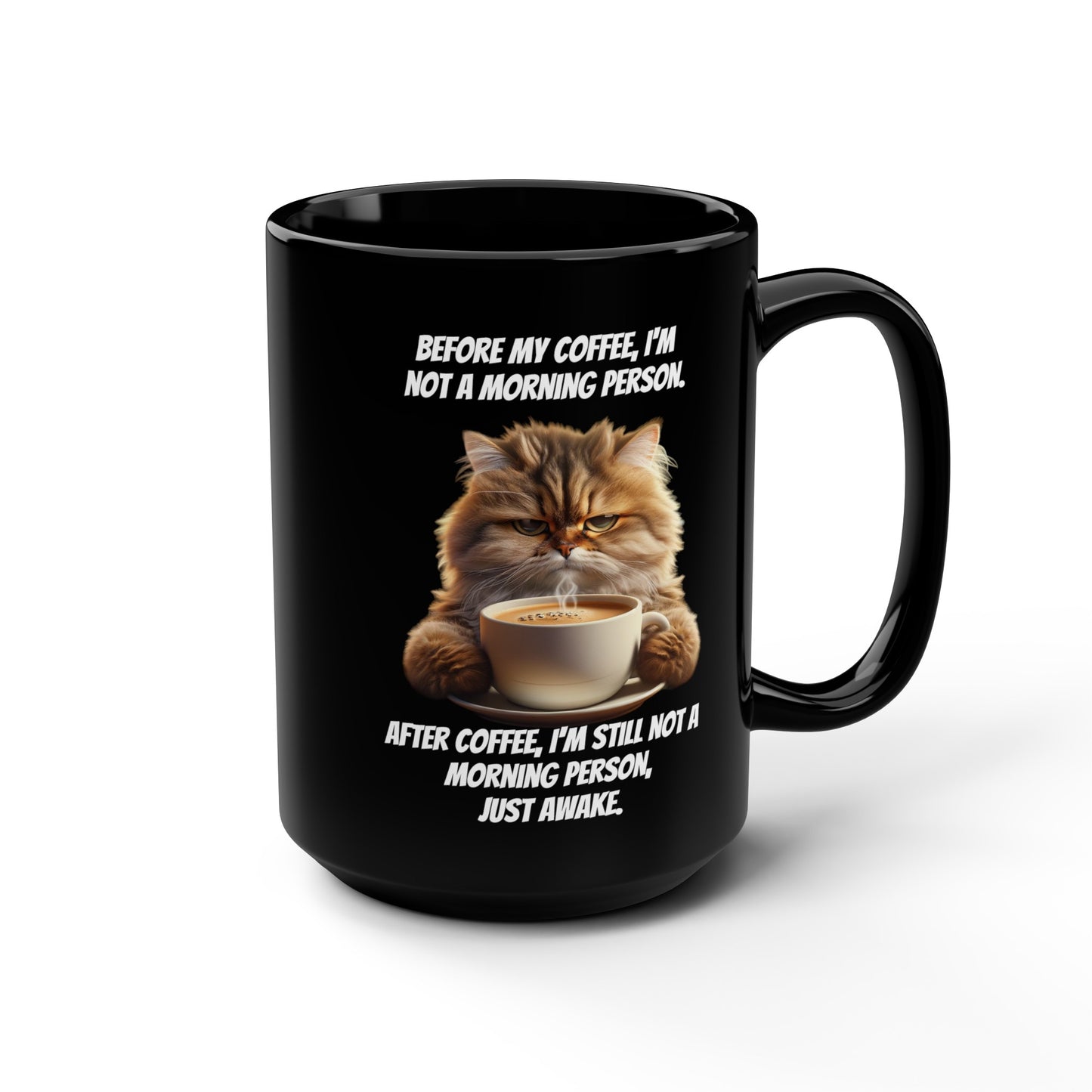 Grumpy Cat Not A Morning Person Quote Mug, 15 oz