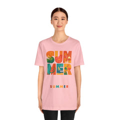 Summer Graphic Tee — Colorful Tropical "SUMMER" Typography T-Shirt