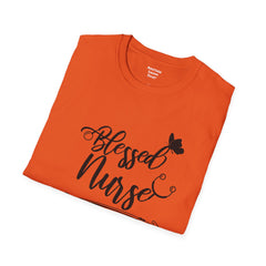 Blessed Nurse - Unisex Softstyle T-Shirt | Nurse Awareness, Medical Wear, Gift For Her, Scrubs Tee, Medical Staff Gift, Registered Nurse, RN