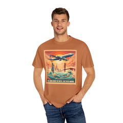 Vintage-Inspired Travel T-Shirt - 'Take a Jumbo Across the Water, Like to See America'
