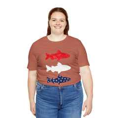 Patriotic Trout T-Shirt — Red White & Blue Fish Tee