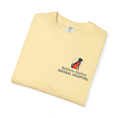 Front Logo Back Graphic Baldwin Harbor Animal Hospital "Who Let the Dogs Out?" Graphic Tee
