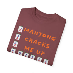 Mahjong Cracks Me Up, Comfort Colors 1717, Funny Graphic Tee, Unisex Garment-Dyed T-shirt, gift for mahjong player, mahjong lover gift, casual wear tee, humorous t-shirt, novelty mahjong shirt