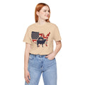 Red White and Blue Farmer Graphic, Unisex Jersey Short Sleeve Tee