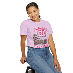 Bhavna Personalized 50th Birthday Girls Trip Savannah, Georgia T-Shirt