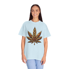 Vintage Leopard Cannabis Leaf T-shirt — Weed Lover Stoner Gift