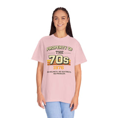 70s Retro Tee – "Property of the 70s 1976" Vintage Graphic T-Shirt