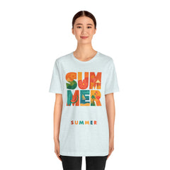 Summer Graphic Tee — Colorful Tropical "SUMMER" Typography T-Shirt