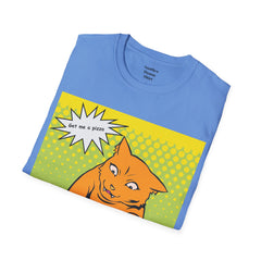 GET ME A PIZZA Cat Pop Art Unisex Softstyle T Shirt  For the Feline or Pizza Lover in all of us.
