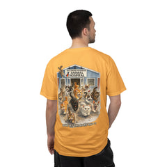 Front Logo Back Graphic Baldwin Harbor Animal Hospital "Who Let the Cats Out?" T Shirt
