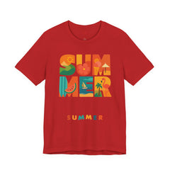 Summer Graphic Tee — Colorful Tropical "SUMMER" Typography T-Shirt
