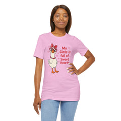 Teacher Valentine T-Shirt — "My Class Is Full of Sweet Hearts" Cute Duck Design
