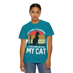 Workout & Cat Lover Unisex T-Shirt - I Just Want to Workout and Hang with My Cat