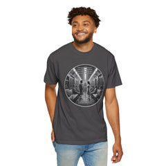 Don;t Stop Believing Subway Reflection T-Shirt — Vintage Black & White Urban Photo Tee