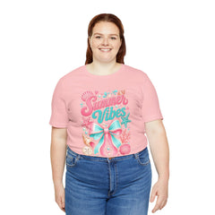 Summer Vibes Tee — Pastel Seashell Bow Beach T-Shirt
