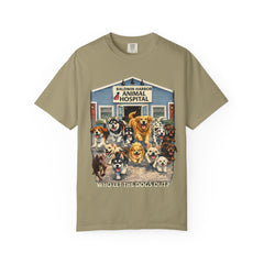 Pitbull Added "Who Let the Dogs Out?" Baldwin Harbor Animal Hospital Cute Vet Clinic T Shirt