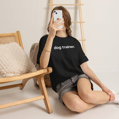 Dog Trainer T‑Shirt — "dog trainer." Front Logo with "we believe..." Positive Training Back Text