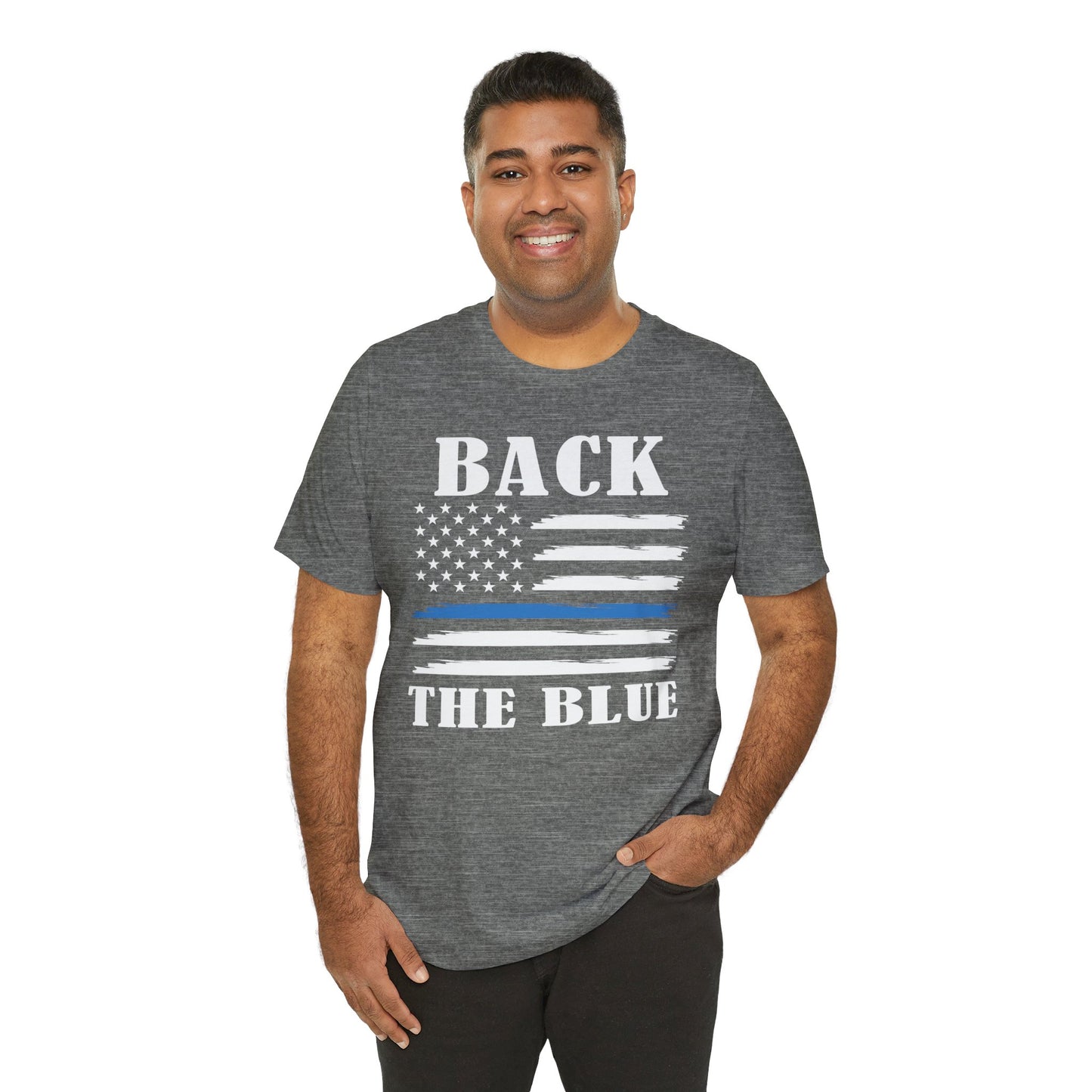 BACK THE BLUE Flag, Graphic Unisex Short Sleeve Tee