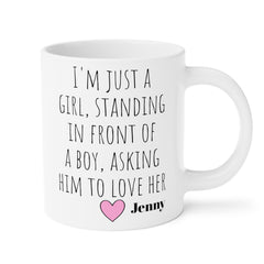 I'm just a girl, standing in front of a boy Mug, Knotting Hill Movie Quote, Boyfriend Gift, Husband Gift, Gift For Him, Personalized Gift