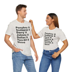 The Outsiders Shirt, Greasers Characters Shirt, Unisex Jersey Short Sleeve Tee