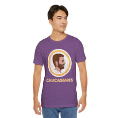 Bearded Graphic Tee - Funny Caucasians Satire Head Shot Unisex Jersey Short Sleeve Tee
