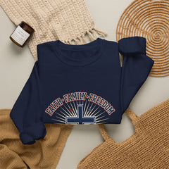 Faith • Family • Freedom Sweatshirt | Patriotic Faith-Based July 4th