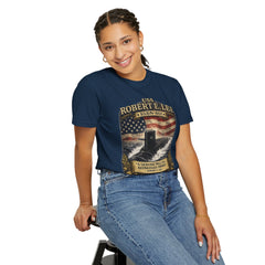 USS Robert E Lee SSBN 601 Submarine T-Shirt with a quote from its namesake