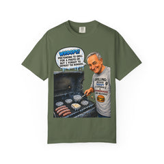 Grill Master Grandpa Funny BBQ T-Shirt — "Whoops! Pretending to Grill for a Photo" Graphic Tee