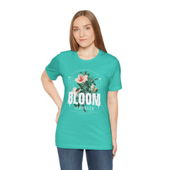 Bloom Stronger Unisex Jersey Tee - Positive Vibes Floral Design