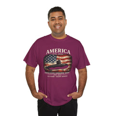 America 250th Submarine 125th Flag T-Shirt — Vintage USA Military Tee