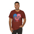 Red White and Blue Heart with Jets Graphic, Unisex Jersey Short Sleeve Tee