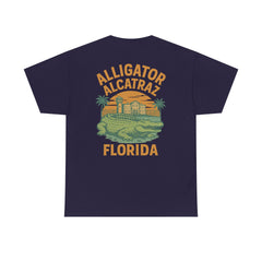 Alligator Alcatraz Unisex Heavy Cotton Tee, Florida Souvenir Shirt, Travel Gift, Vintage Style Tee, Nature Lover Apparel