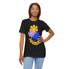 Summer Floral Tee — Retro Flowers & Monstera Design