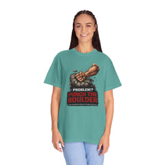 Problem? Punch the Boulder T-Shirt — Funny Raccoon City Gym / Motivational Workout Tee