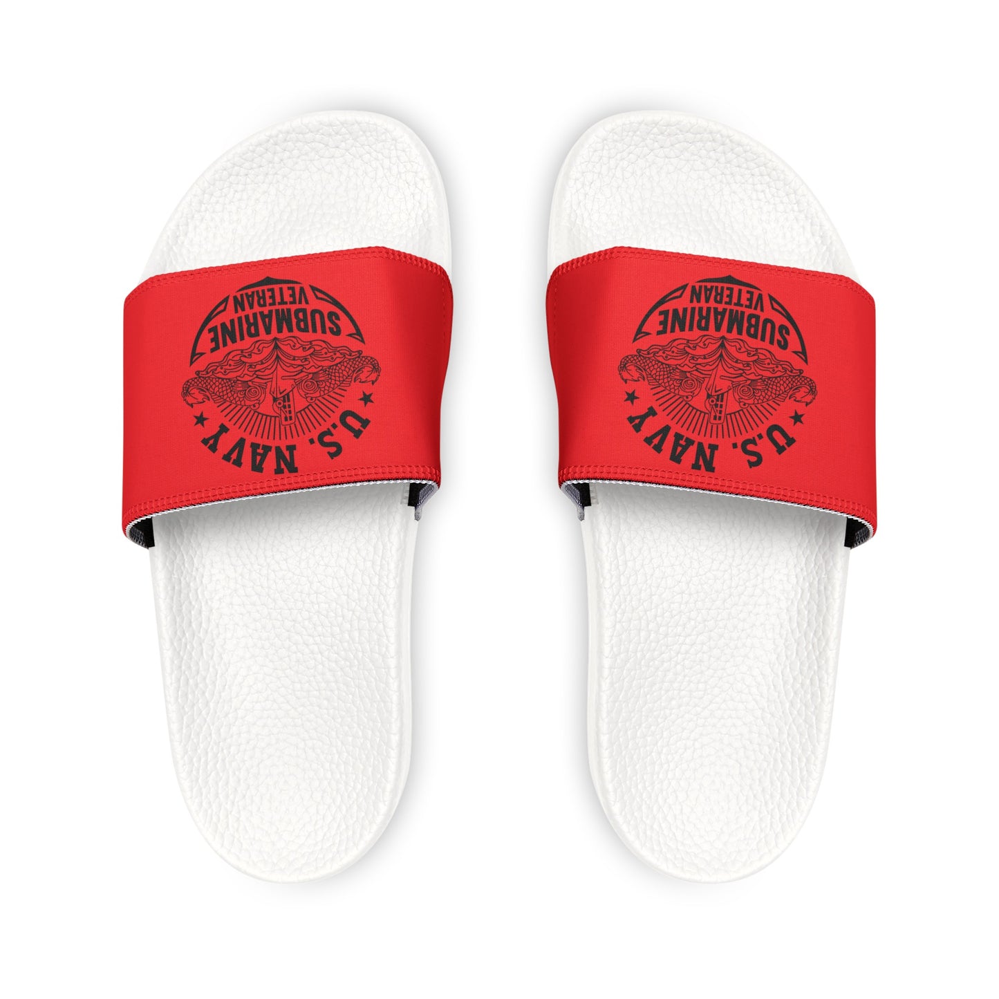 United States Navy Submarine Veteran with Submarine Warfare Insignia -  Men's PU Slide Sandals