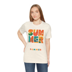 Summer Graphic Tee — Colorful Tropical "SUMMER" Typography T-Shirt