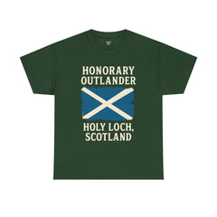 Honorary Outlander Heavy Cotton Tee, Holy Loch Scotland Shirt, Outlander Fan Gift, Casual Tee, Travel Souvenir, Unisex T-Shirt