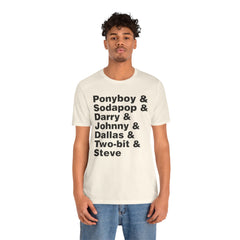 The Outsiders Shirt, Greasers Characters Shirt, Unisex Jersey Short Sleeve Tee