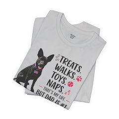 Personalized Dog Dad T‑Shirt — "Treats. Walks. Toys. Naps." Father's Day Gift