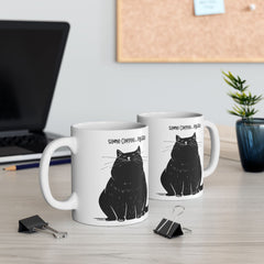 Some Coffee Please, Black Cat Graphic, Ceramic Mug, (11oz, 15oz)