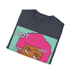 HOT Pink Cotton Candy Haired Pop Art Lady Unisex Softstyle T-Shirt