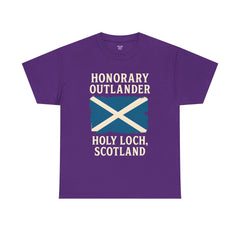 Honorary Outlander Heavy Cotton Tee, Holy Loch Scotland Shirt, Outlander Fan Gift, Casual Tee, Travel Souvenir, Unisex T-Shirt