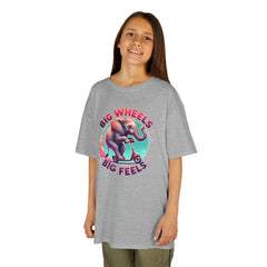 Graphic Kids Tee - Big Wheels Big Feels Elephant
