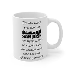 Dionne Warwick mug, San Jose mug, retro music gift, vintage song mug, pop culture mug, singer fan gift, Dionne Warwick fan, classic song