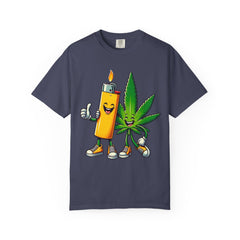 Vintage 'Lighter & Weed' Graphic T-Shirt — Relaxed Stoner/Cannabis Tee