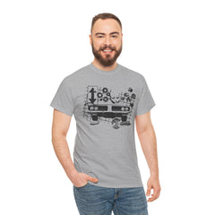 Abstract Retro Racing Car Unisex Heavy Cotton Tee | Perfect for Car Enthusiasts, Father's Day Gift, Casual Wear, Vintage Style, Unique Graphic Shirt