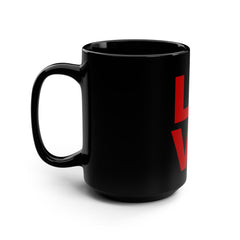 LOVE Mahjong with Mahjong tile graphics Black Mug, 15oz / See our matching T Shirt / Mahjong gifts / gifts for her