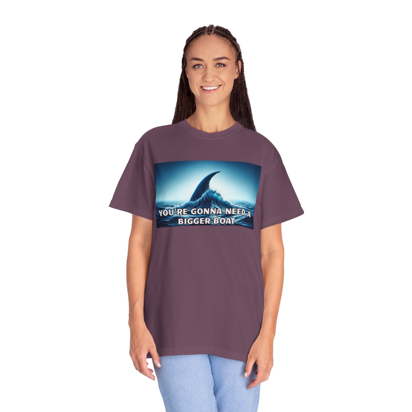 Jaws Movie  Influenced shark fin quote Mural Graphic - Unisex Comfort Colors Shirt