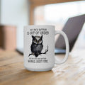 Funny Owl graphic mug, My Nice Button Is Out Of Order, Bite me Quote Mug, white ceramic mug, 11oz, 15oz, sarcastic owl mug, gift for her,