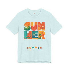 Summer Graphic Tee — Colorful Tropical "SUMMER" Typography T-Shirt